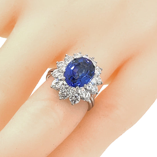 Engagement Rings for Women 1.35 Carat Antique Design Halo Tanzanite and Diamond  Engagement Ring 4-prong 14k Solid White Gold - Walmart.com